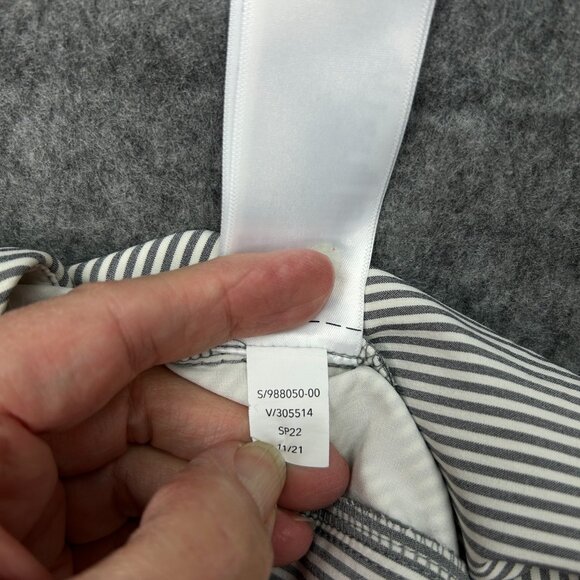 Athleta Pull On Brooklyn Textured Ankle Pants Women's Size 14 Tall Gray Striped - Picture 6 of 13